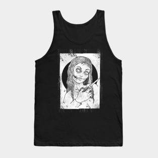 Carved (White print) Tank Top